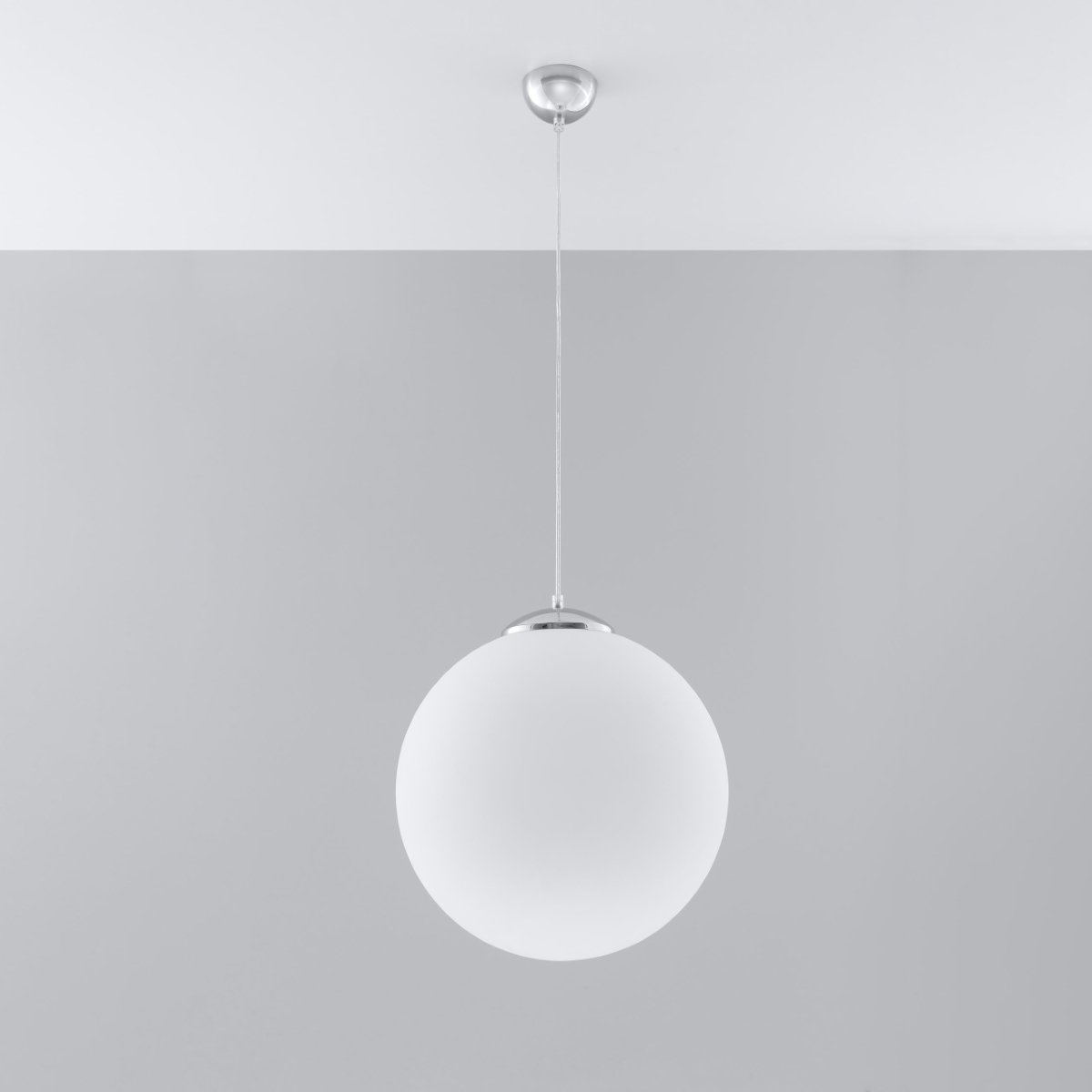 Suspension Acier Blanc/Chromé E27 1 Ugo 40 blanc, EDEN