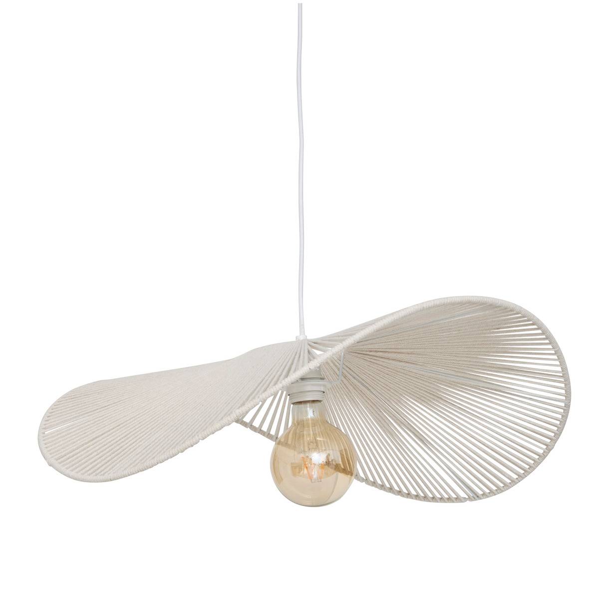 Suspension filaire acier coton ADELIA blanc, ATMOSPHERA
