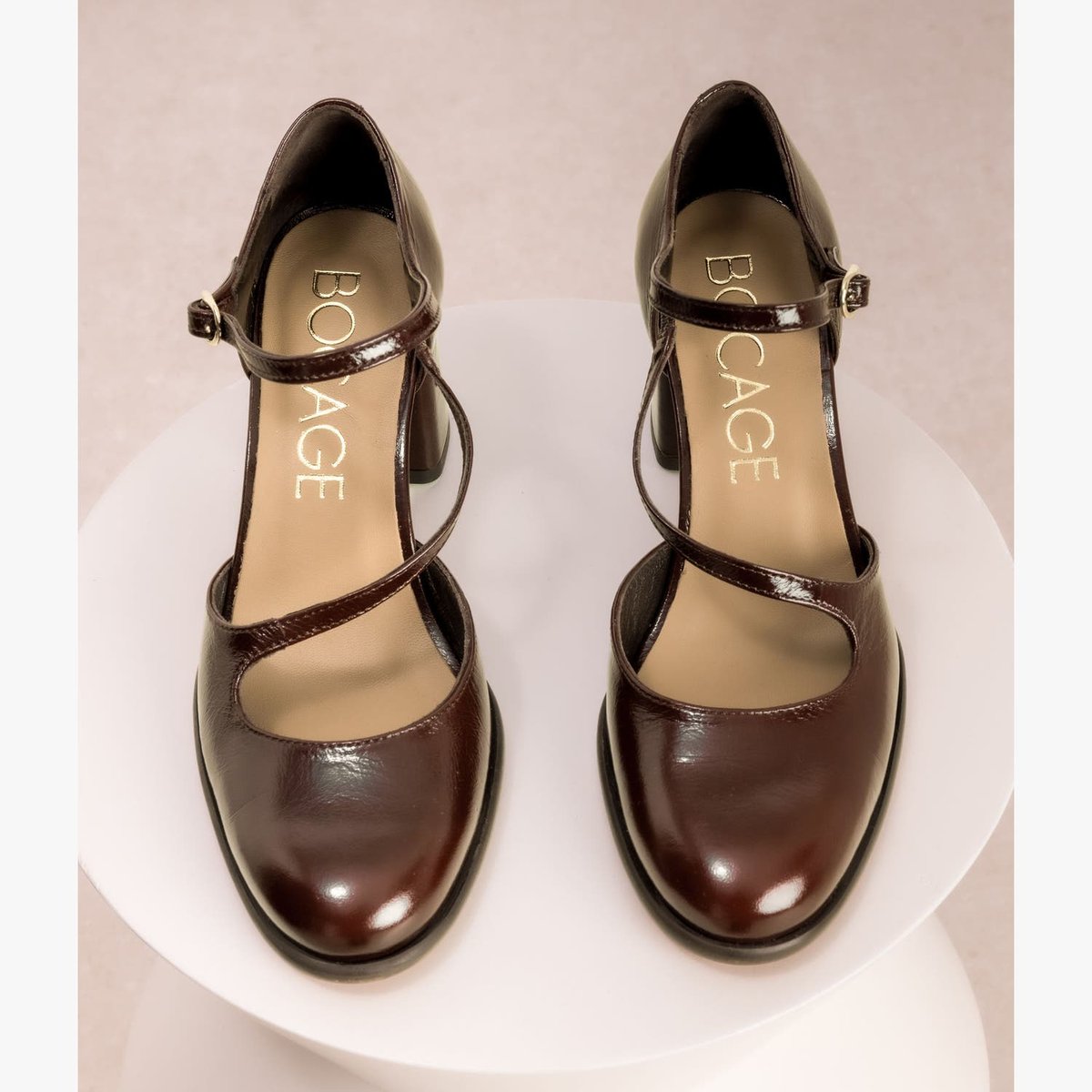 Escarpin en cuir IRENE marron chocolat, BOCAGE