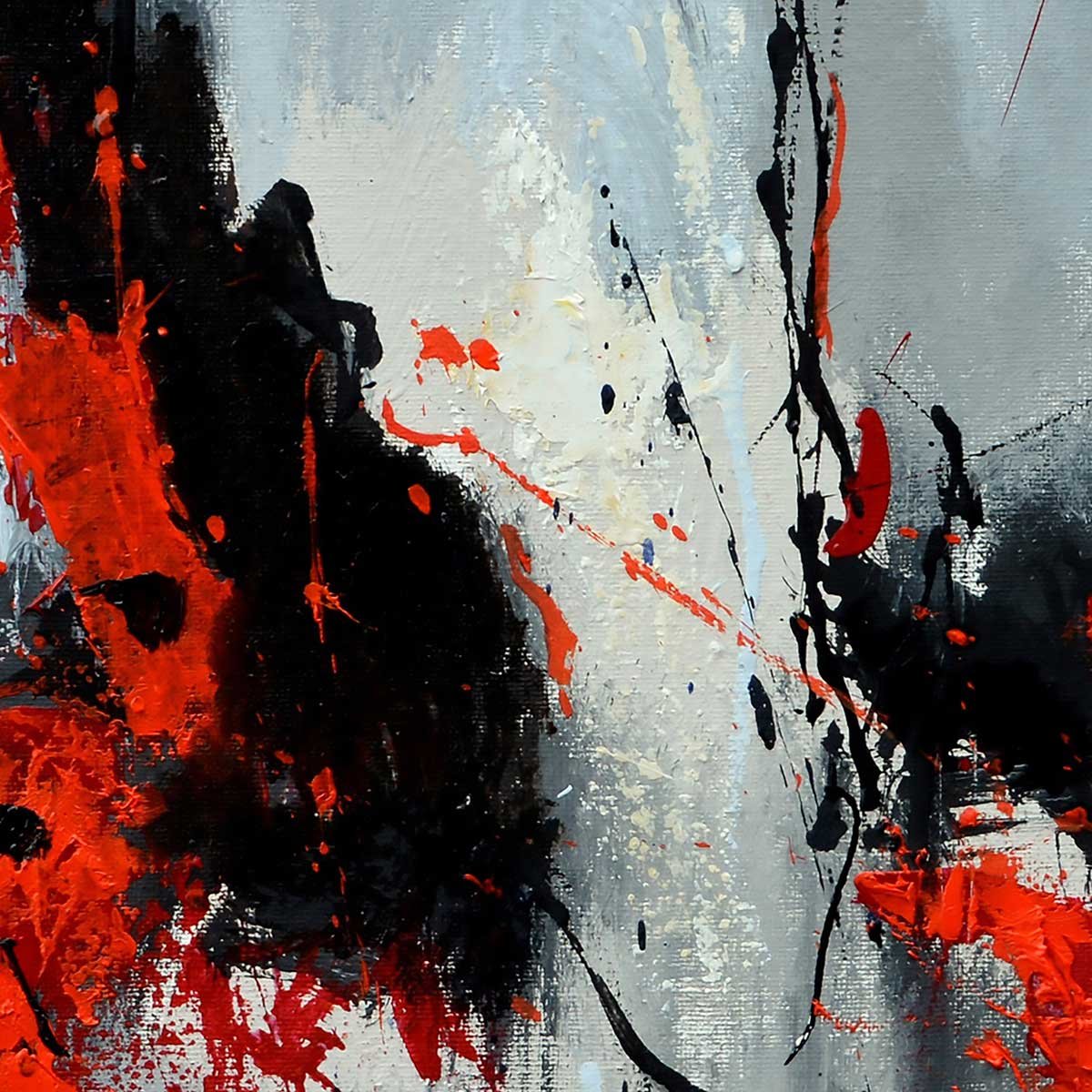 Tableau abstrait moderne coquelicots tableau alu dibond, HEXOA