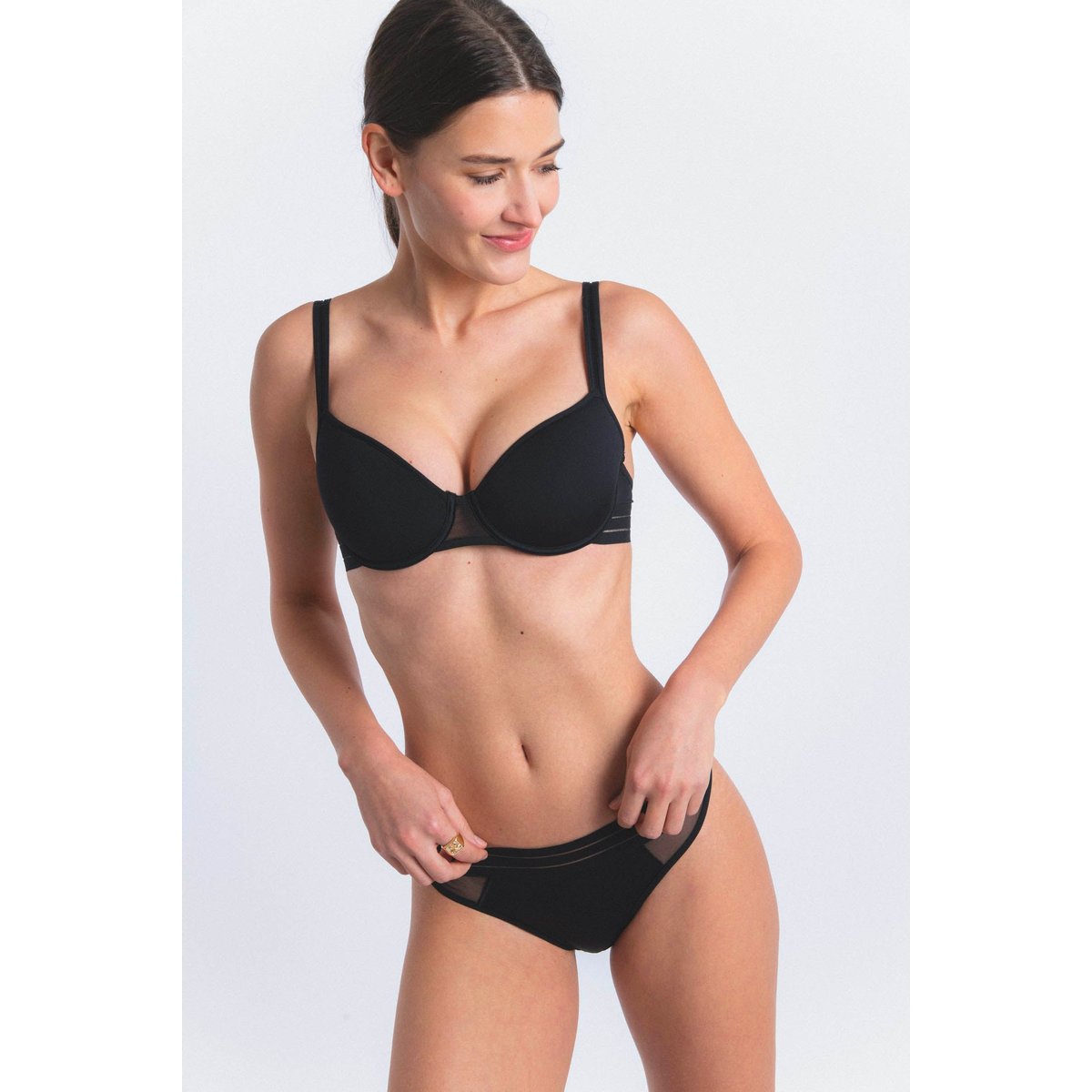Soutien-gorge spacer avec armatures en microfibre et tulle NUFIT noir, MAISON LEJABY