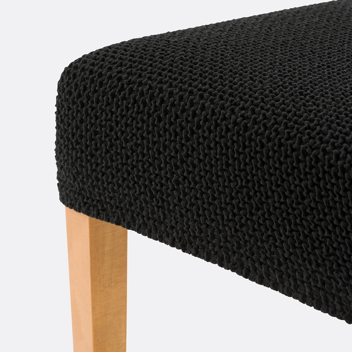 Stretch-Stuhlbezug mit Waffelstruktur AHMIS schwarz, SO'HOME