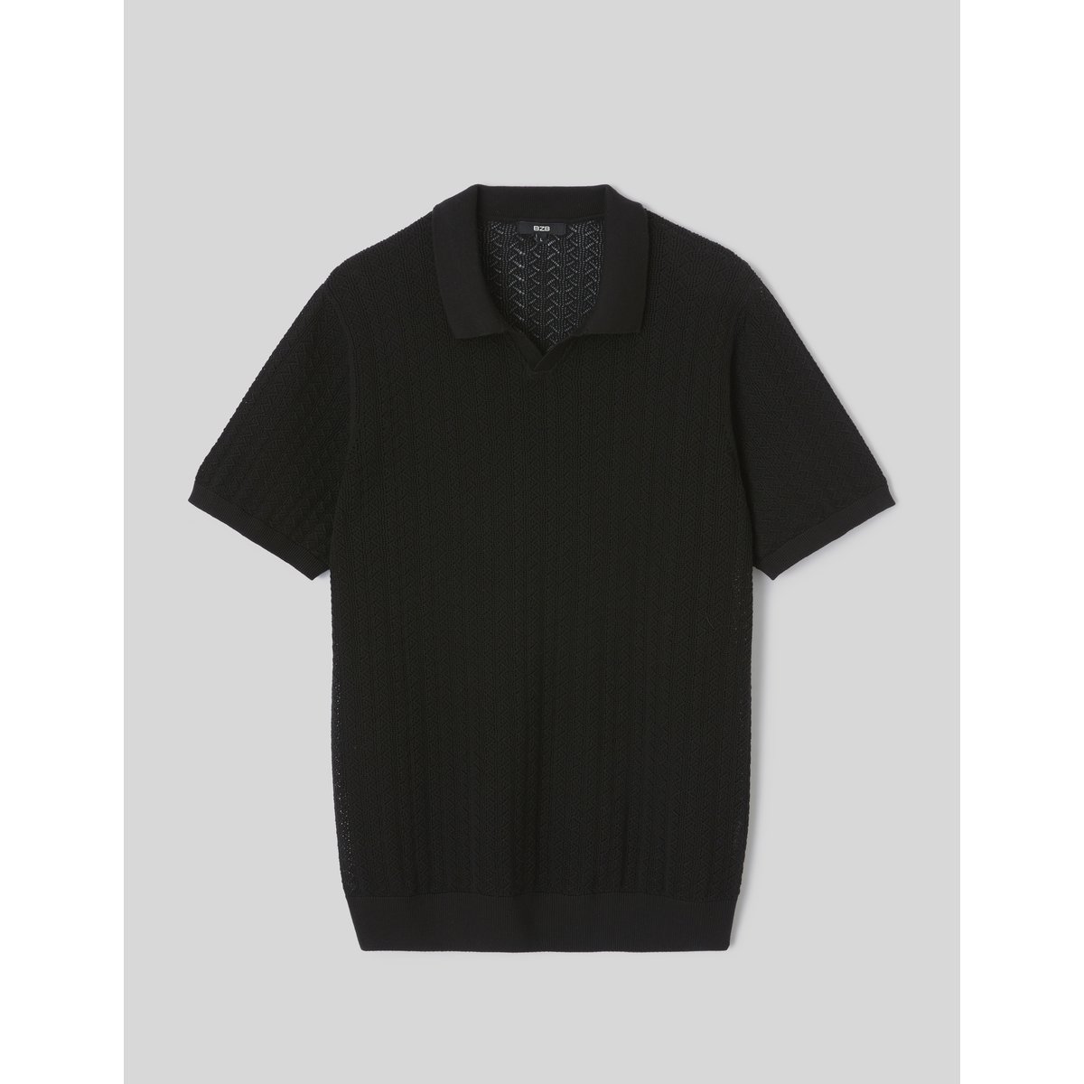 Polo matière fantaisie noir, BZB