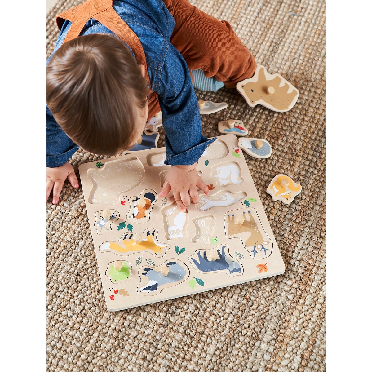 Puzzle boutons Classe verte blanc, VERTBAUDET