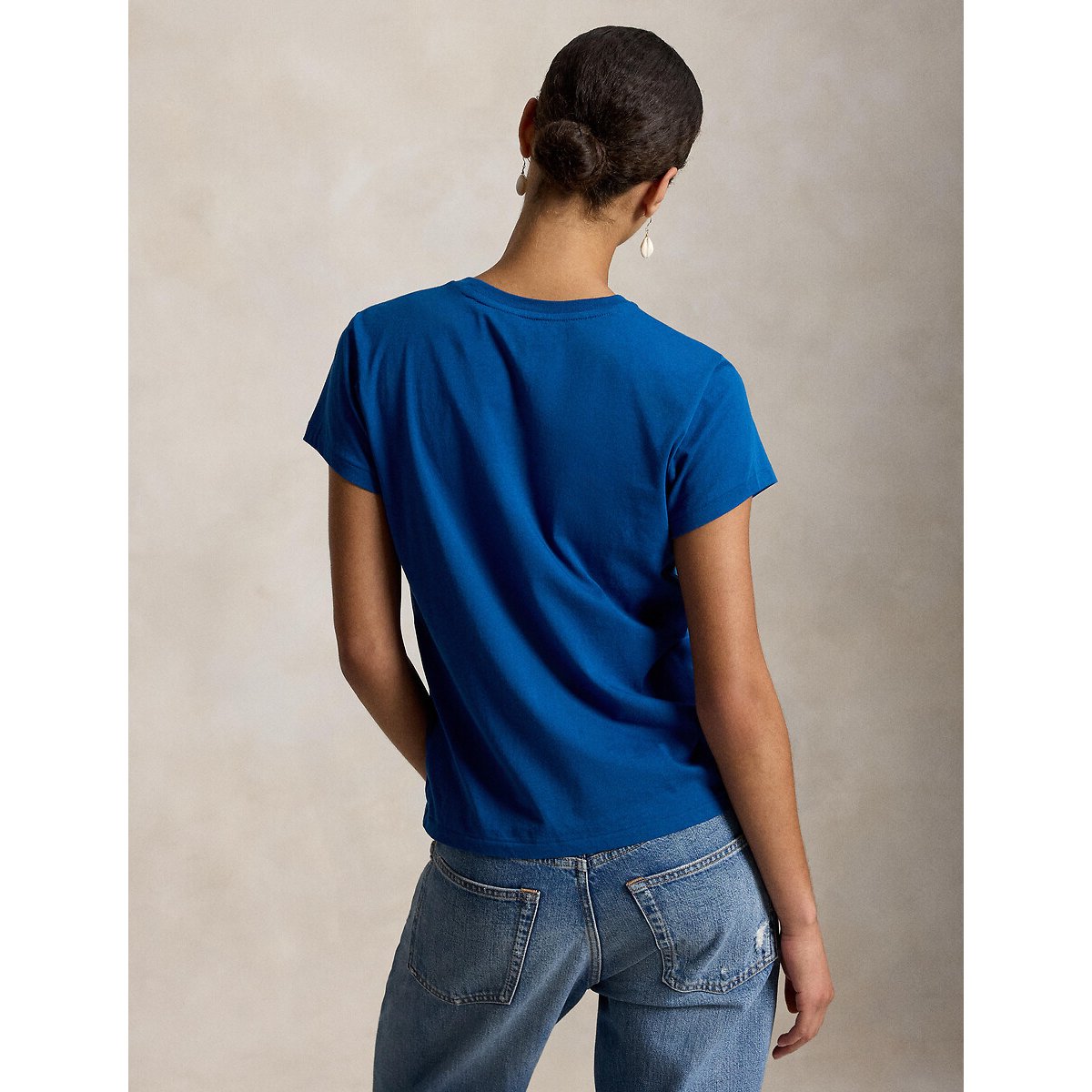 T-shirt col rond à manches courtes bleu, POLO RALPH LAUREN