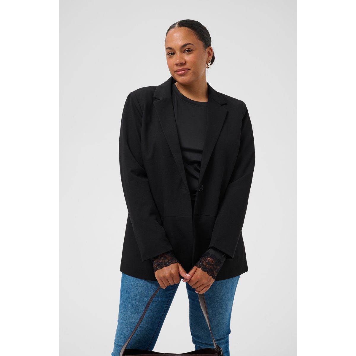 T-shirt à manches longues noir black, KAFFE CURVE