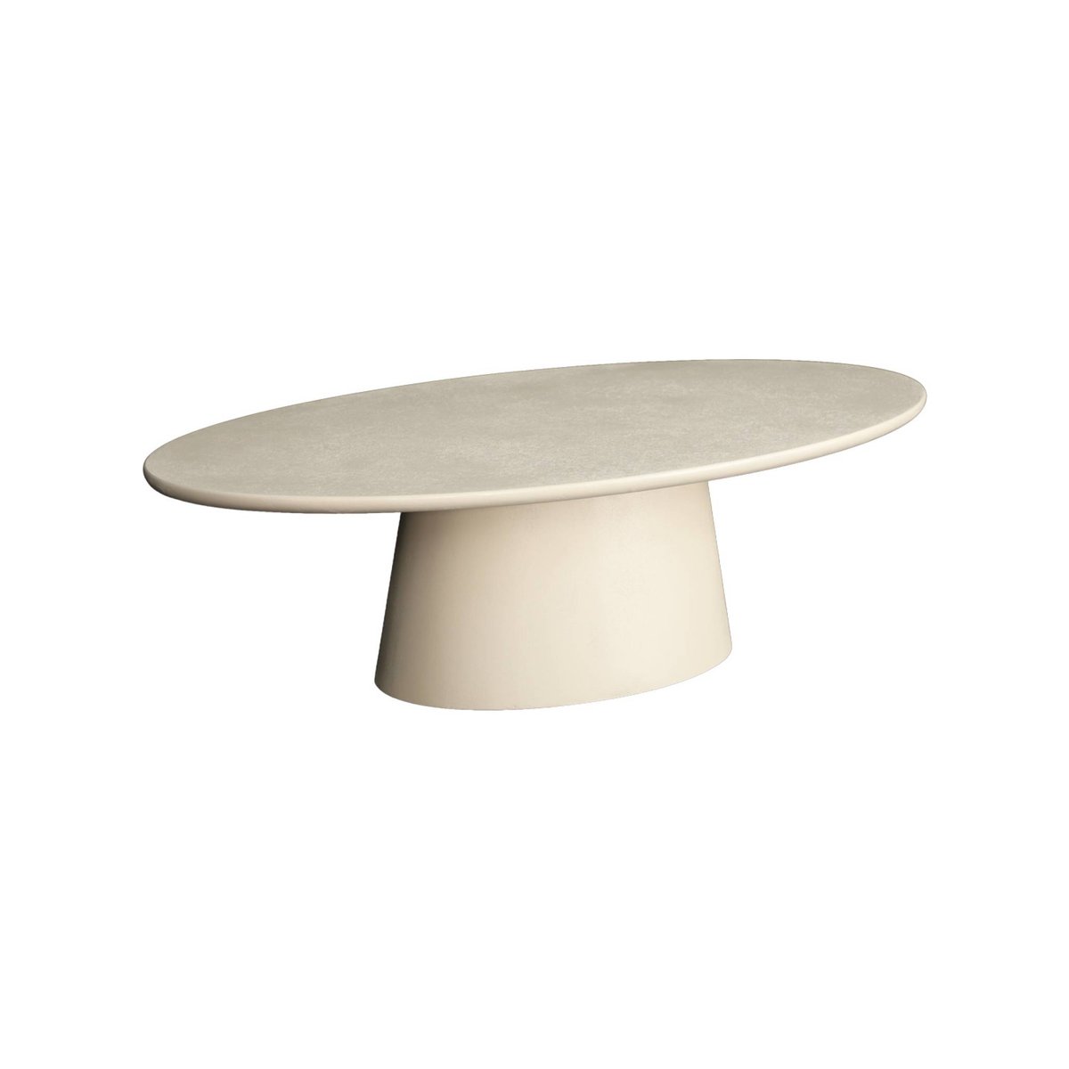 Table basse ovale finition effet béton NELL blanc, SWEEEK