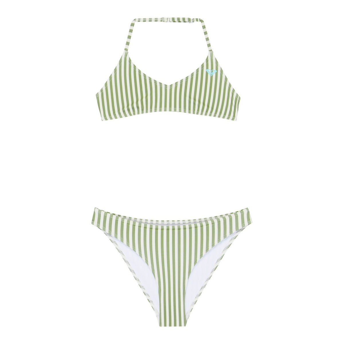 Ensemble 2 pièces bikini bralette deux pièces BICO ACTIVE SET. vert oil green vert moda stripe, ROXY