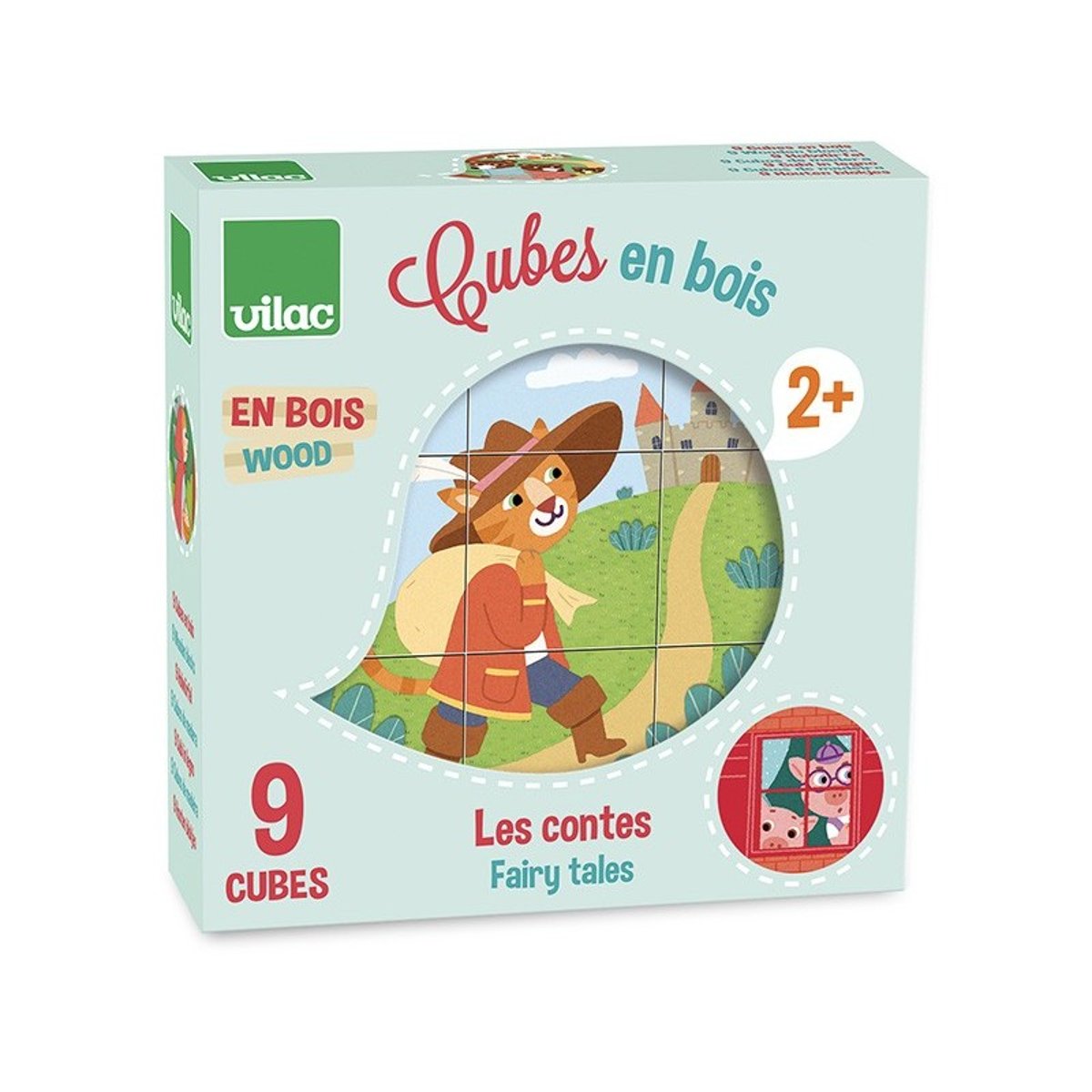 Cubes en bois - Les contes beige, VILAC