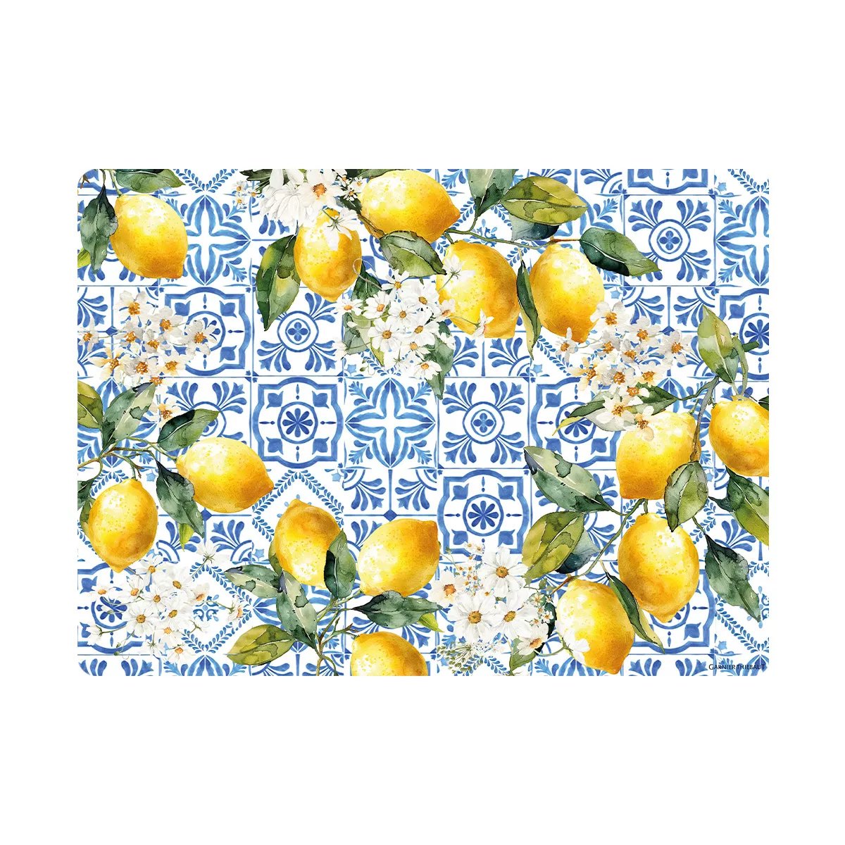 Set vinyle CITRONS AZULEJOS bleu azulejos, GARNIER THIEBAUT