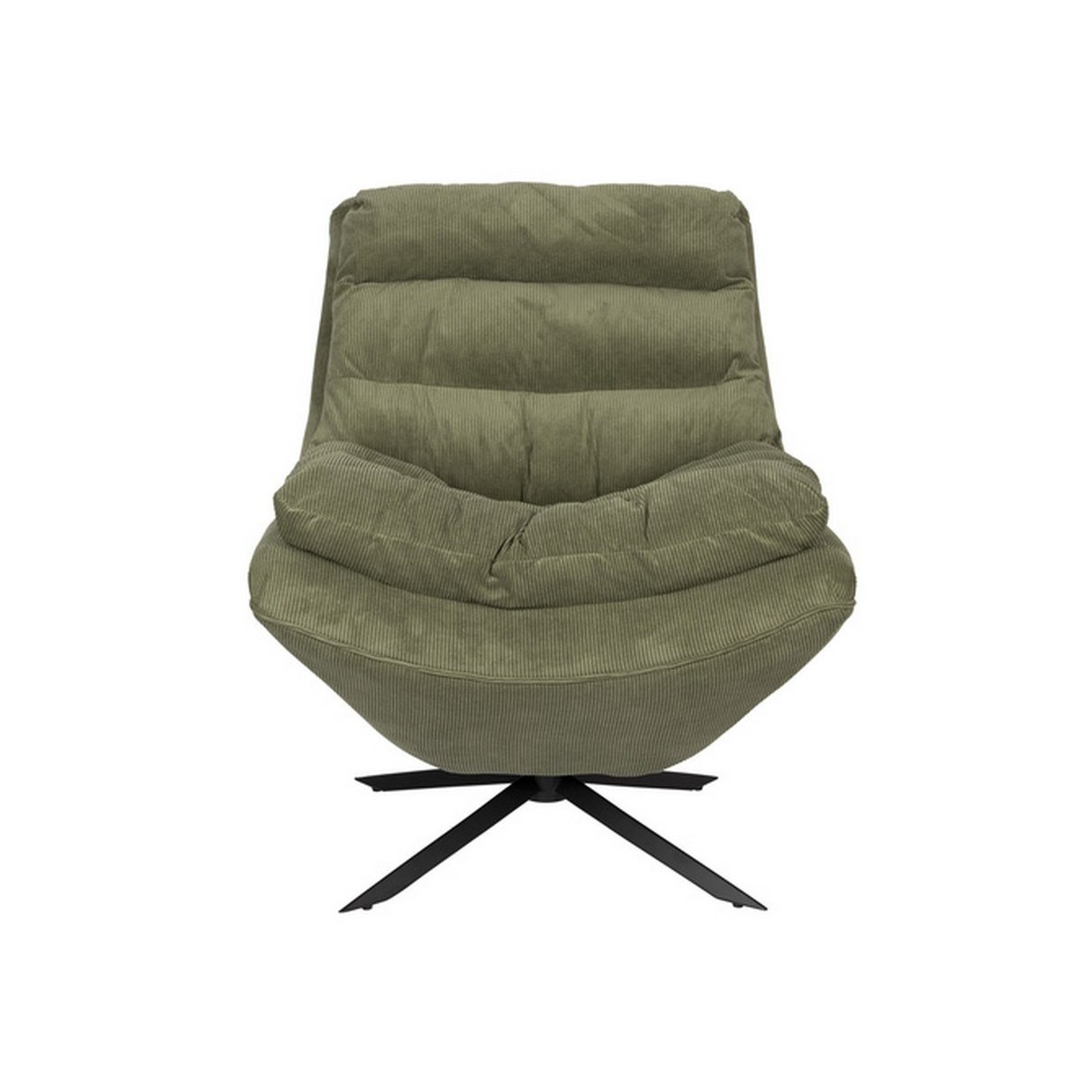 Fauteuil lounge pivotant en velours - VINCE vert, DUTCHBONE