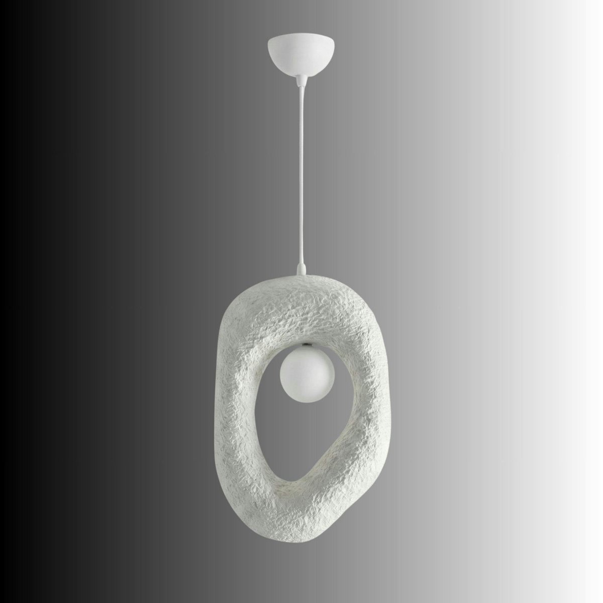 Suspension anneau organique design NOXIS blanc, PIER IMPORT