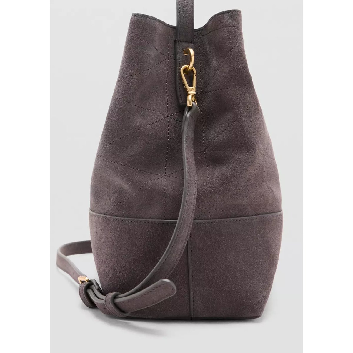 Sac seau cuir gris, MANGO
