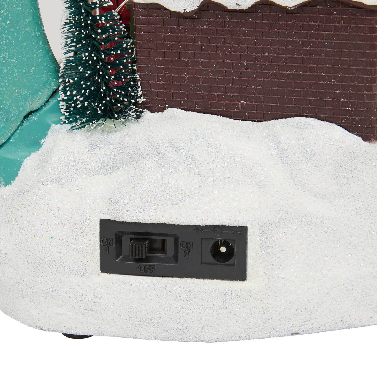 Village lumineux fontaine père noël et traineau 20 LED multicolore, ATMOSPHERA