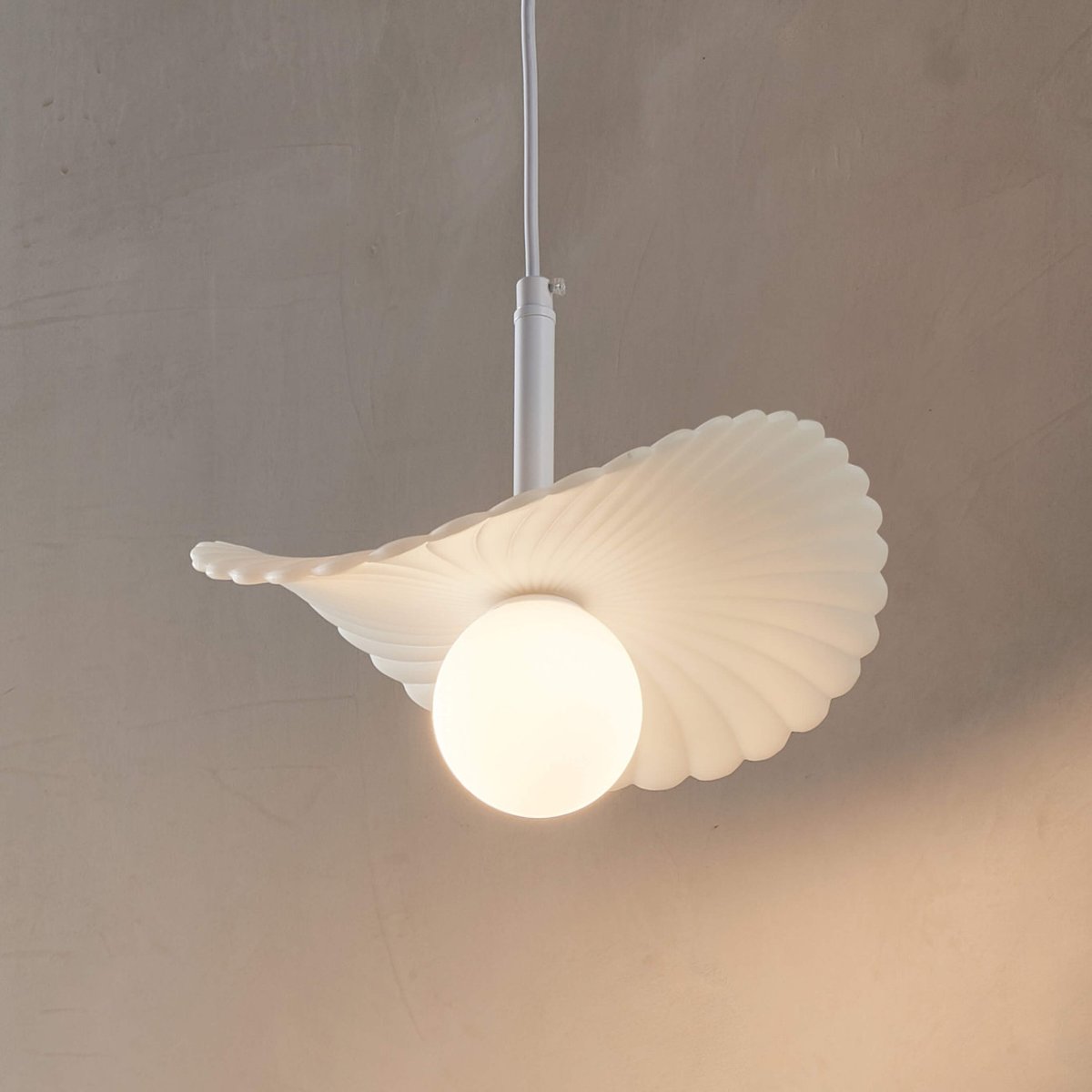 Suspension poétique verre opale - MELISSA blanc, KOSILUM