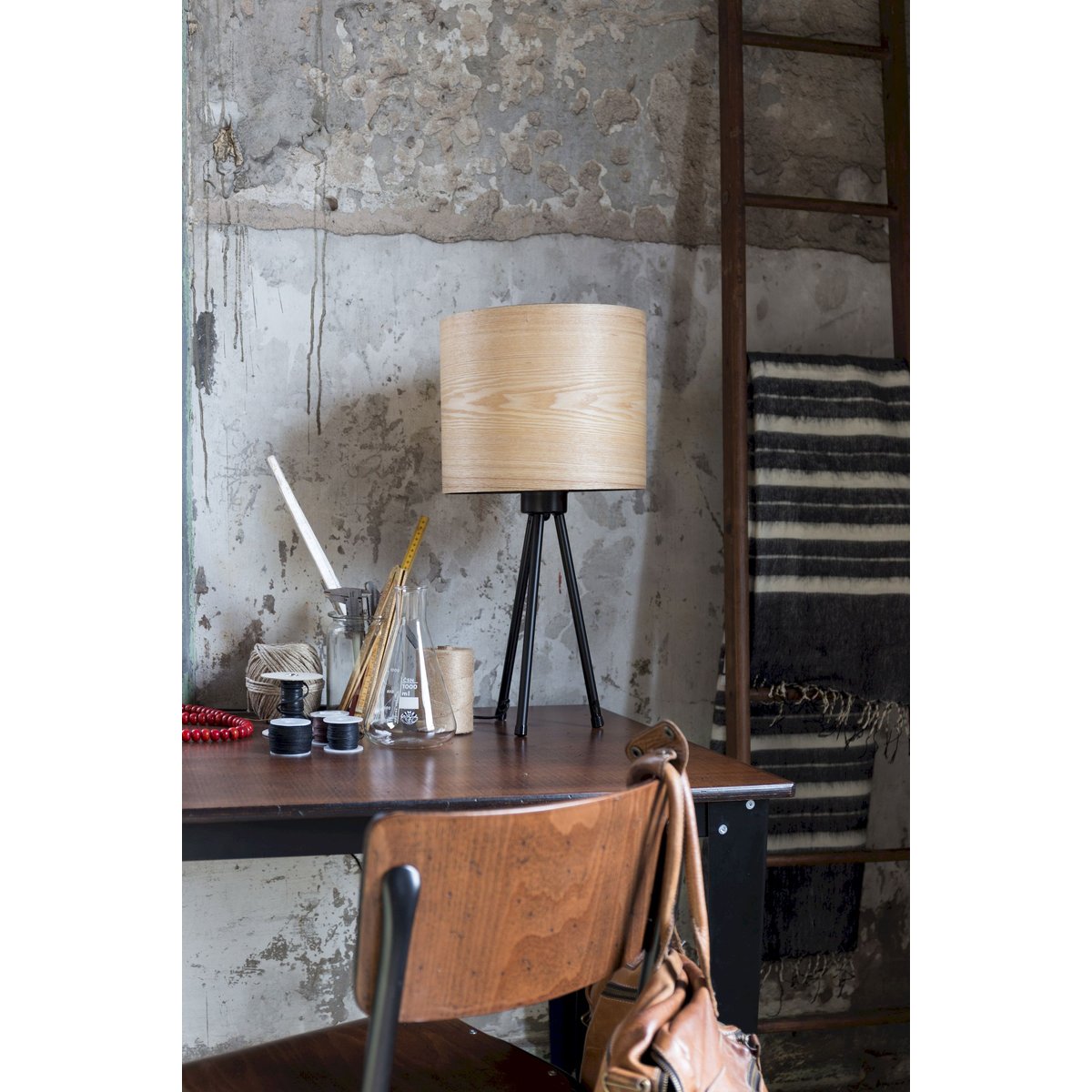 Lampe design en bois bohème, WOODLAND noir, DUTCHBONE