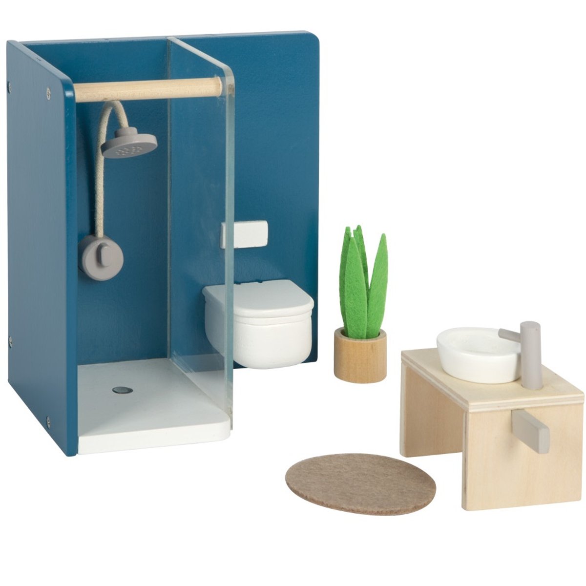 Meubles salle de bains pour maison de poupée bleu, SMALL FOOT COMPANY