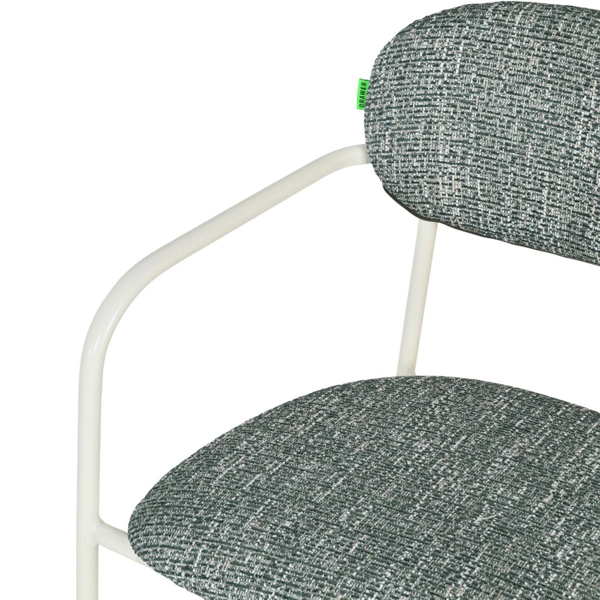 Lot de 2 fauteuils de table en tissu pieds métal- ANATOLE vert, DRAWER