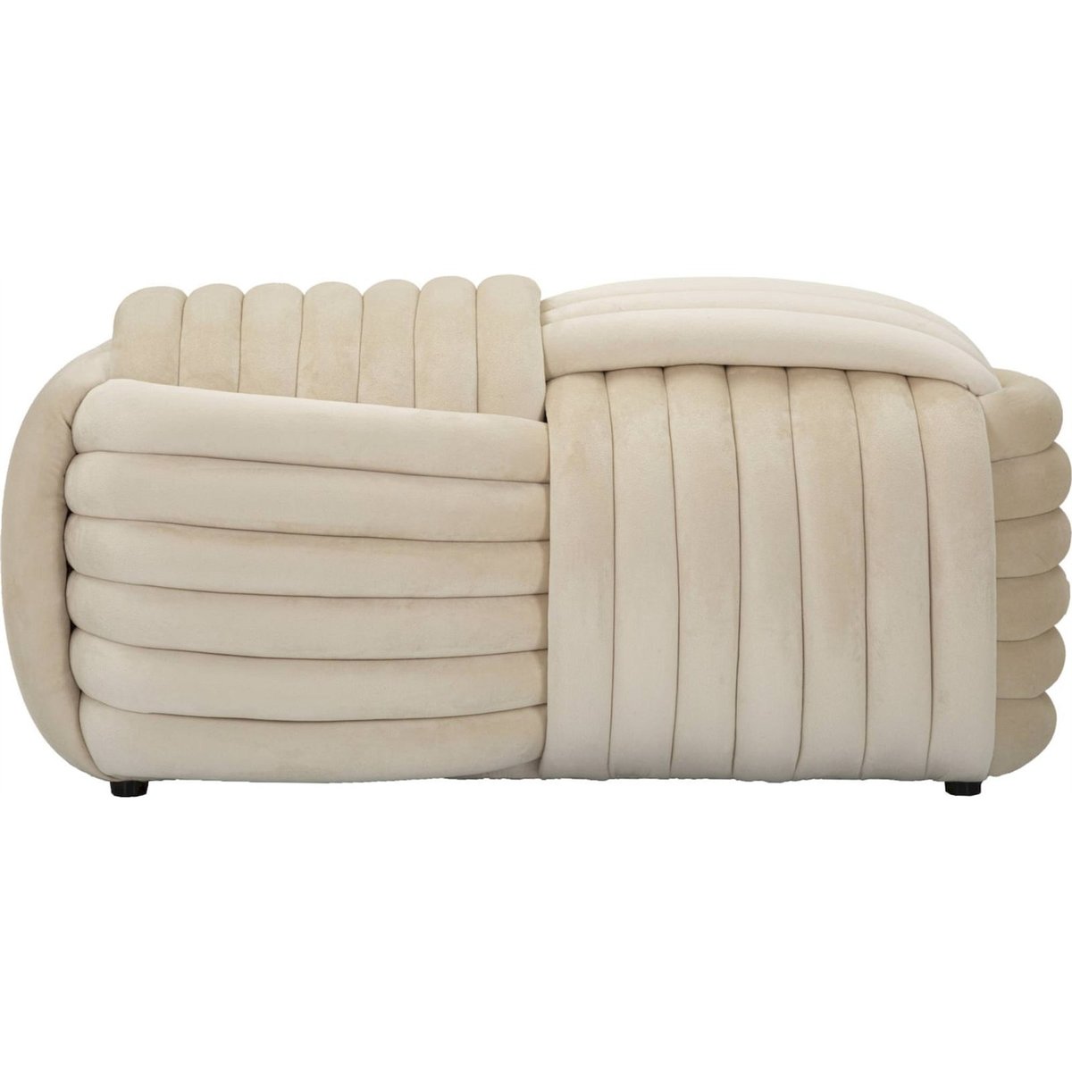 Banc au relief matelassé sculptural GLAM crème, RECOLLECTION