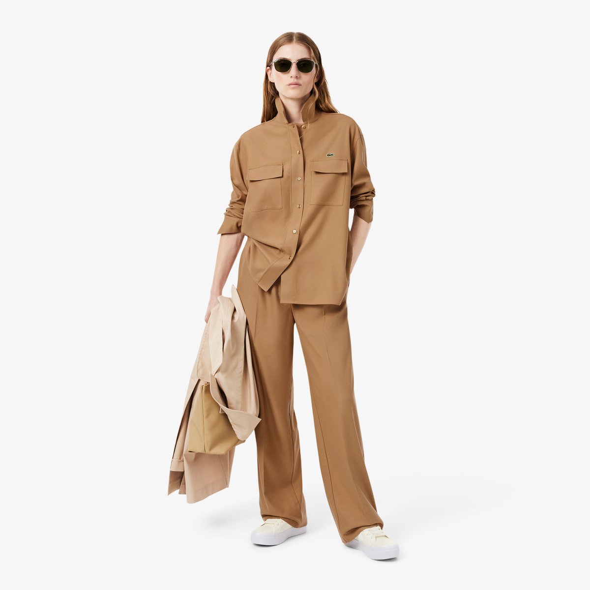 Chemise flanelle oversize marron-six, LACOSTE