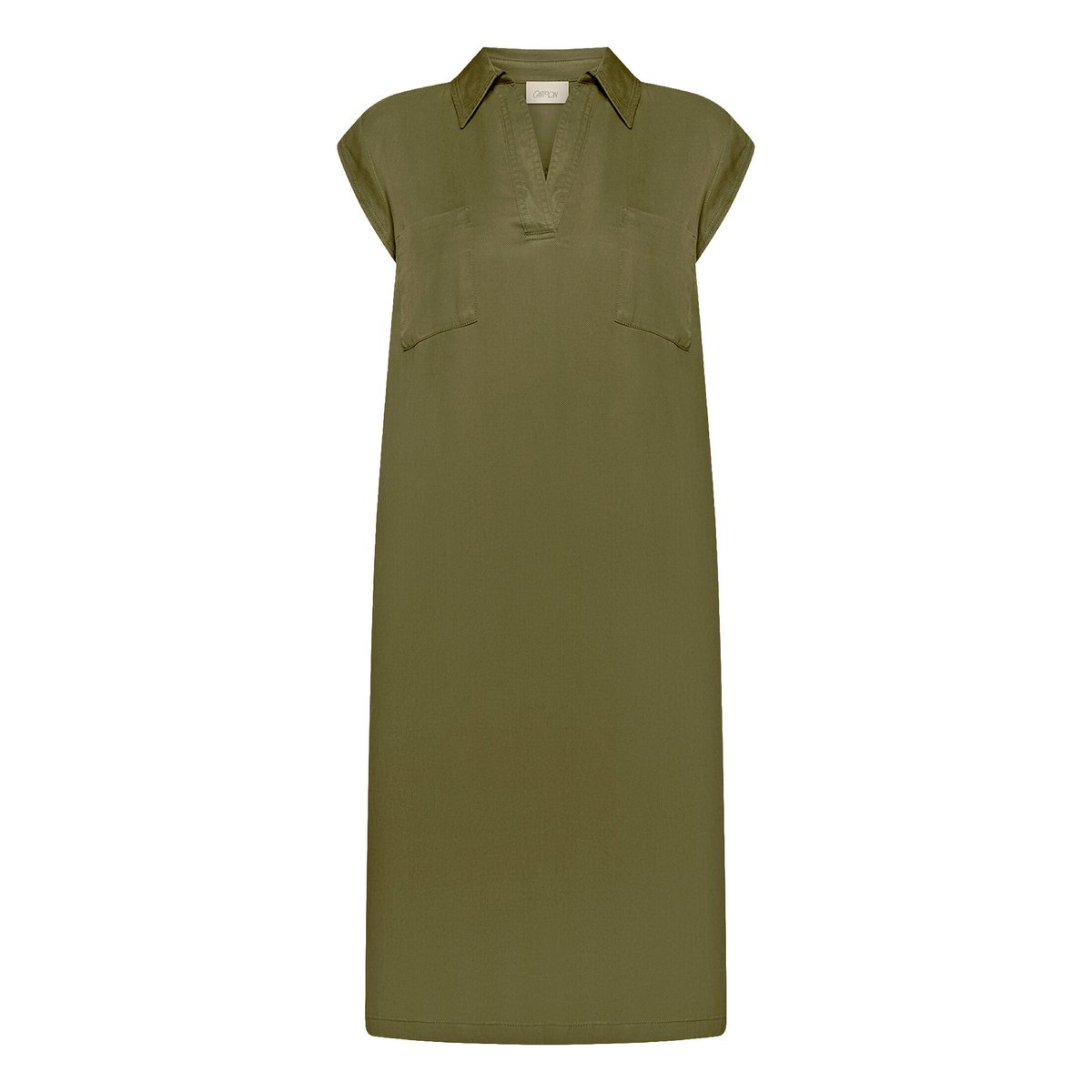 Robe casual à col burnt olive, CARTOON
