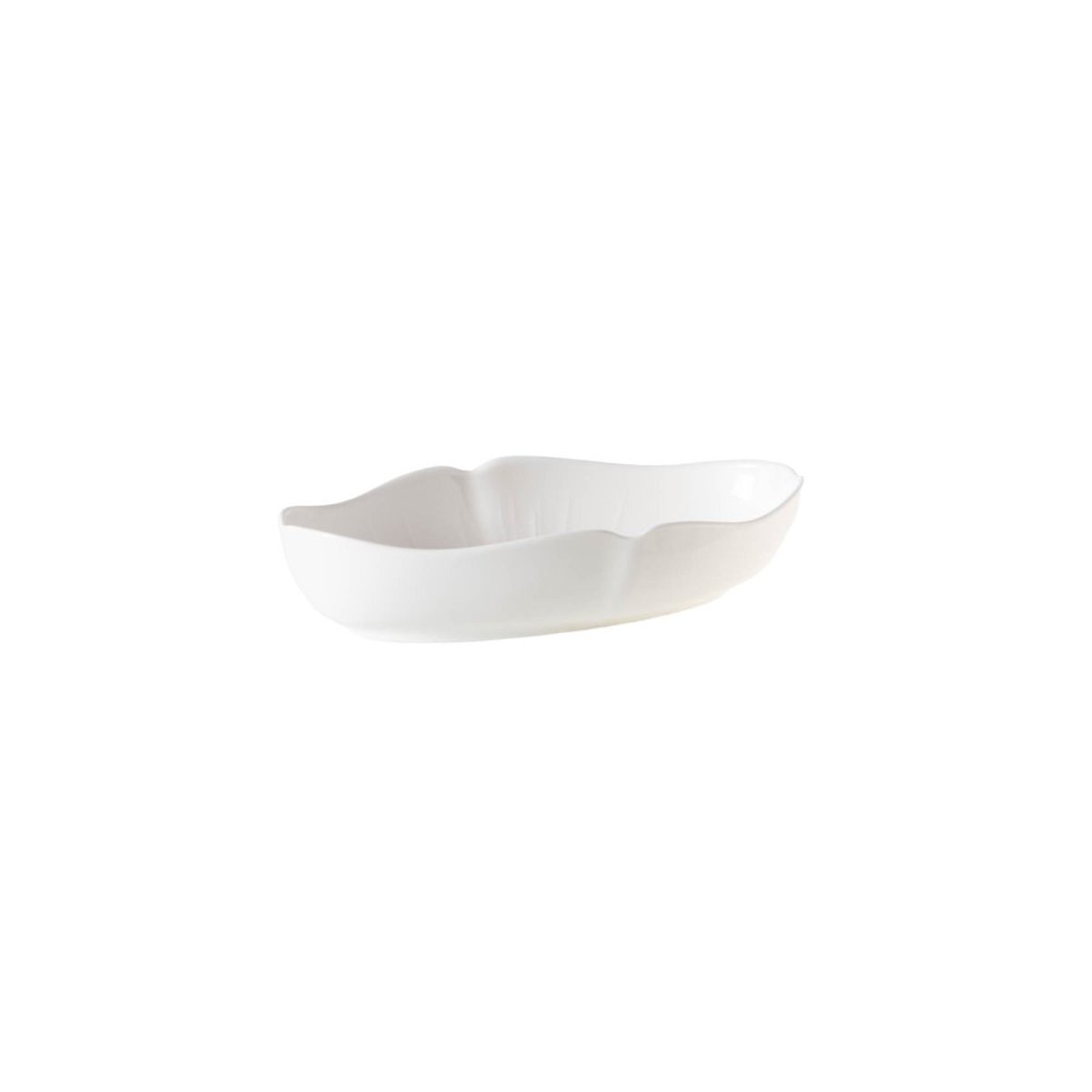 Plat ovale Dahlia 22x12.5 cm blanc, TABLE PASSION