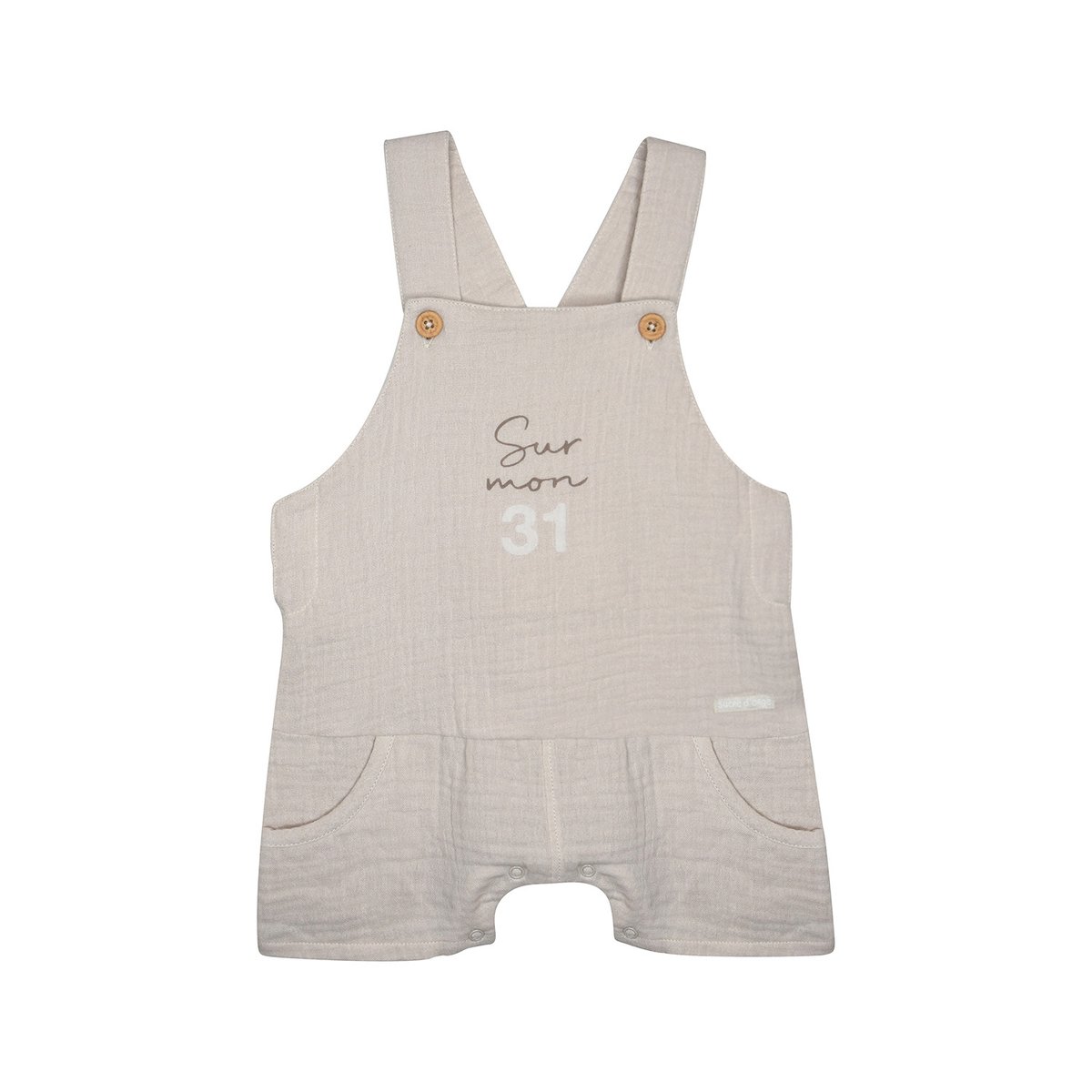 Tshirt salopette obryan court sucre d'orge blanc, SUCRE D'ORGE