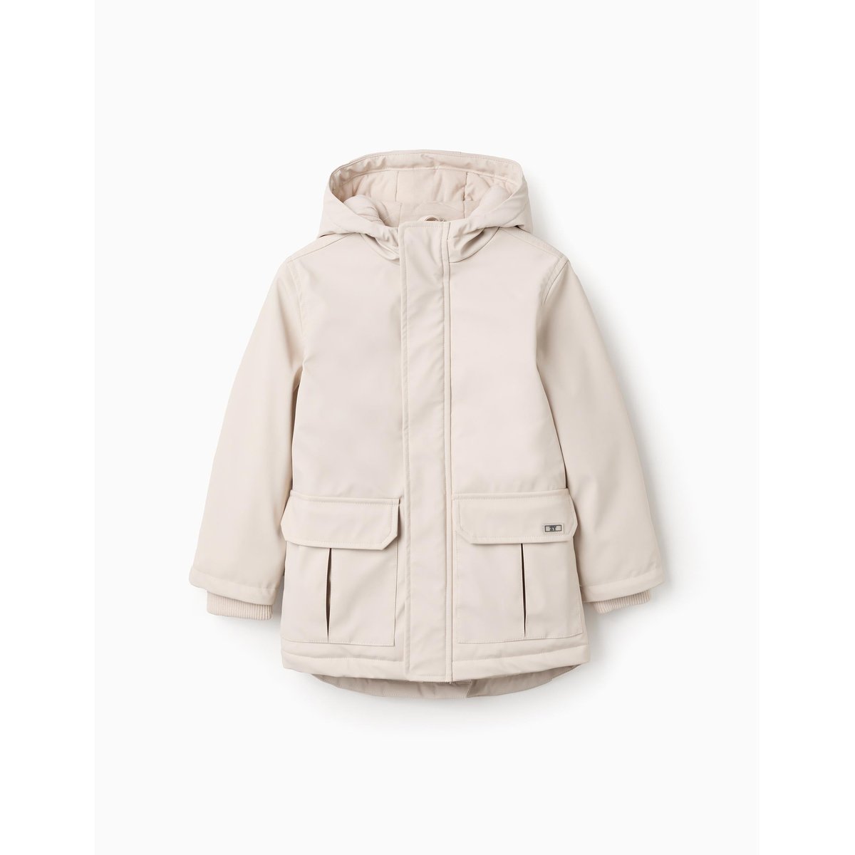 Parka en Caoutchouc à Capuche et Doublure en Jersey gris clair, ZIPPY