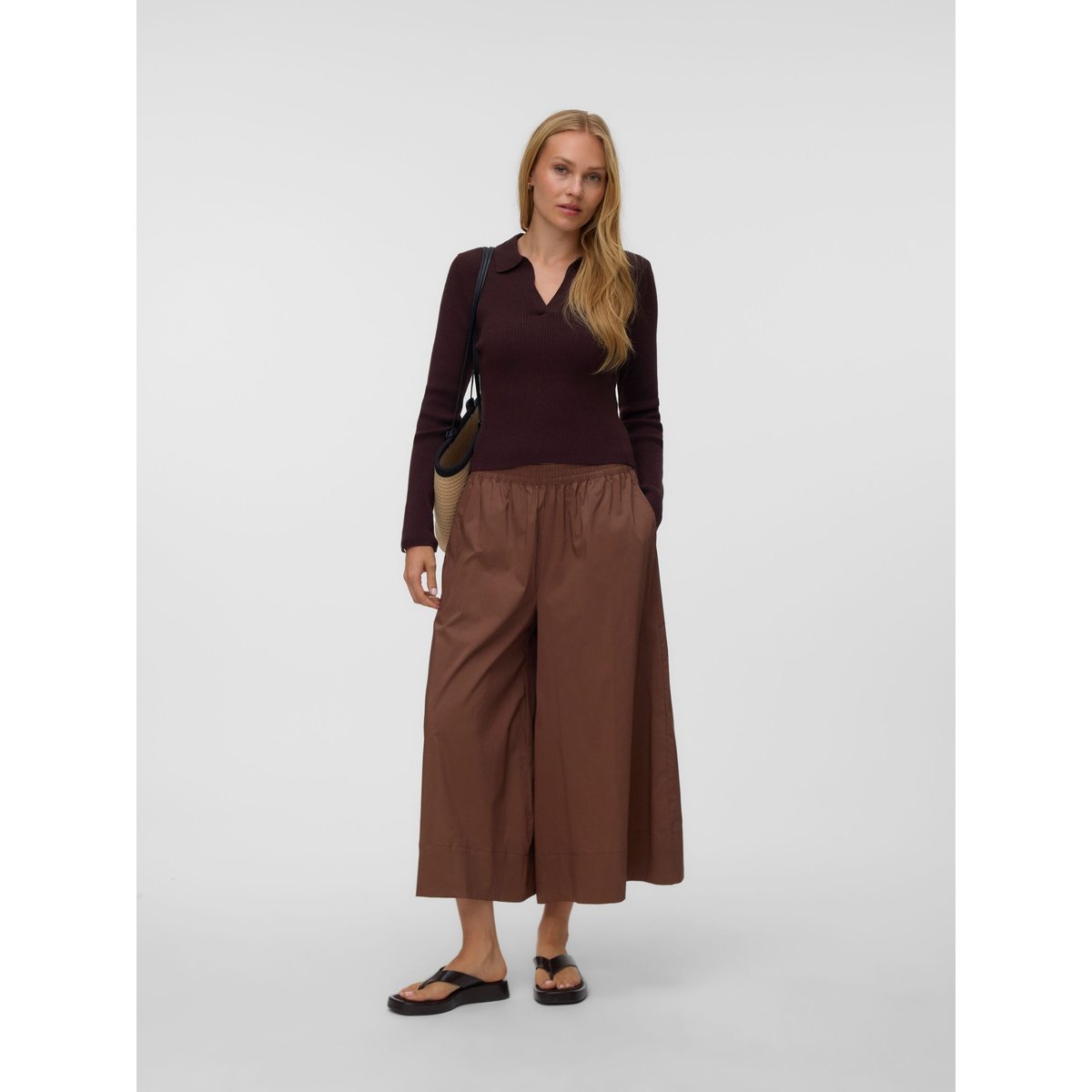 Pantalon À Jambe Large marron - cocoa brown, VERO MODA