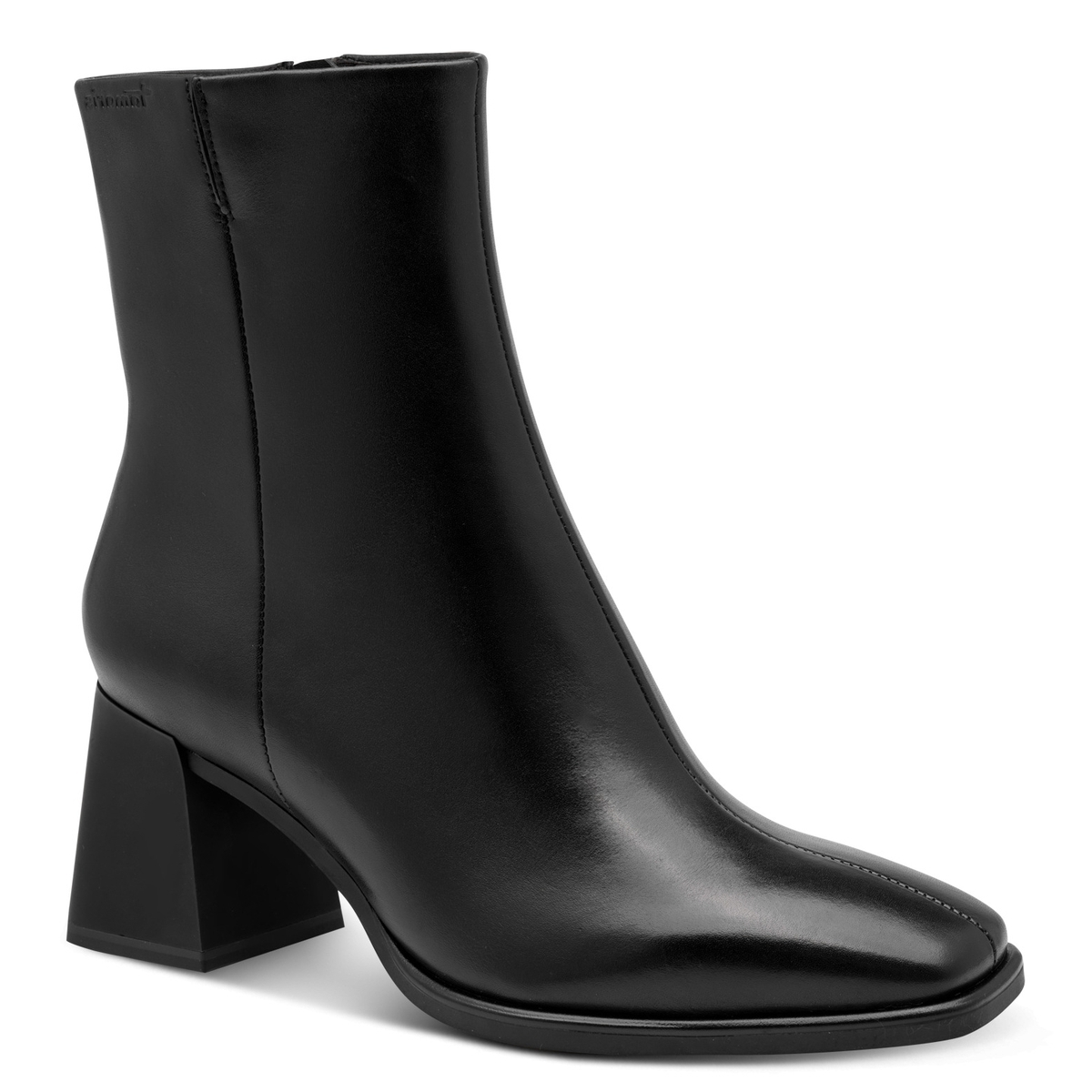 Bottine en cuir noir cuir, TAMARIS