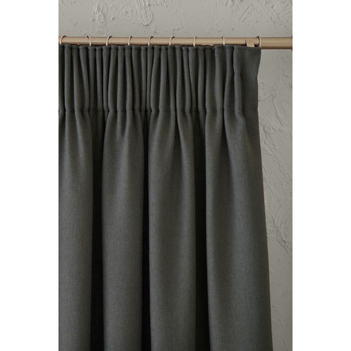 Rideaux à plis en lin mélangé tissé et doux gris anthracite, NEXT