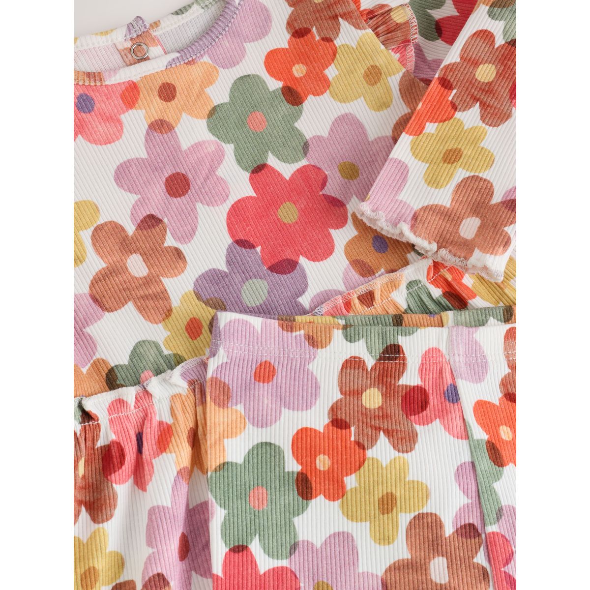 Haut à basque et legging pour bébé imprimé fleuri blanc, NEXT