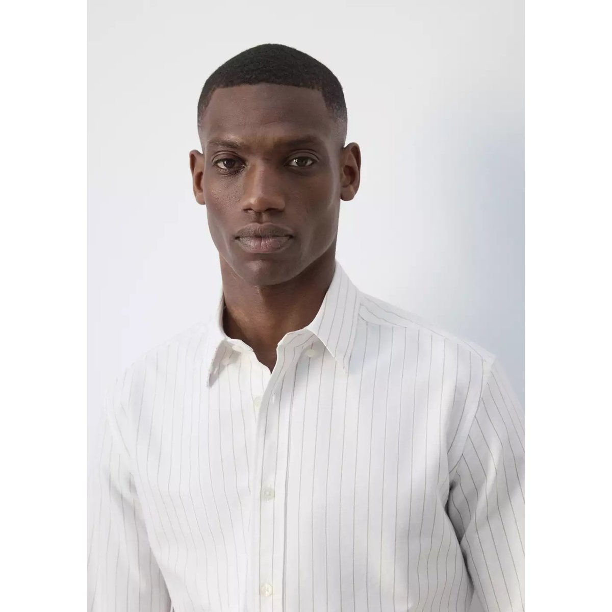 Chemise 100 % coton rayures beige, MANGO MAN