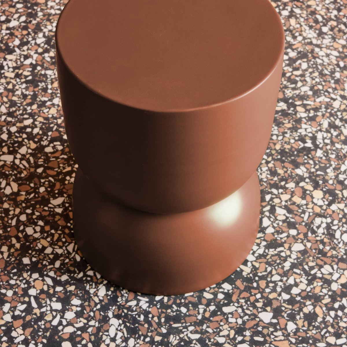 Table d'appoint, bout de canapé, table de chevet métal Ø32 x H42cm MADI terracotta, SWEEEK