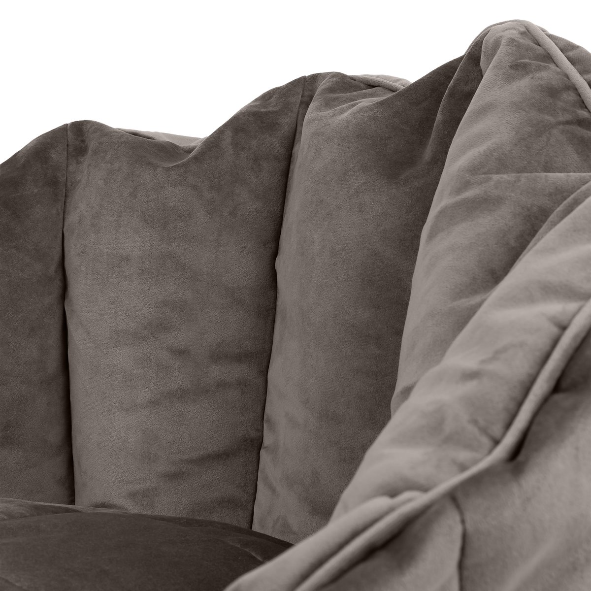 Pouf fauteuil et son repose-pied velours - SIRENA gris anthracite, ICON