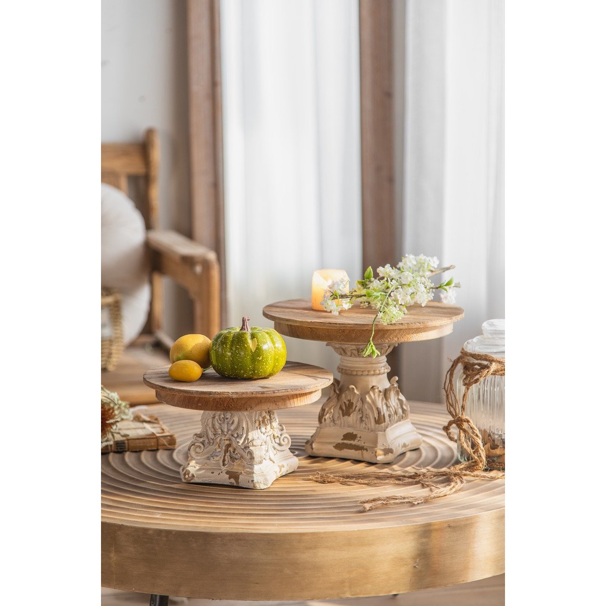 Présentoir élégant en bois - VICTORIA blanc, MATHI DESIGN