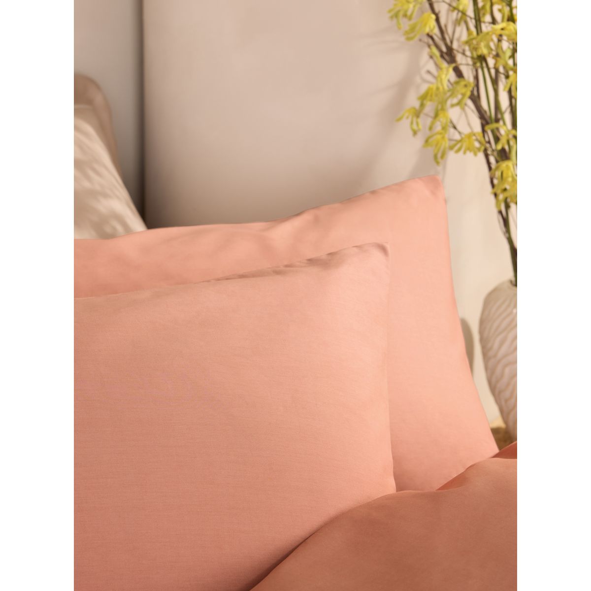 Parure de lit en coton majoritaire pêche rose, NEXT