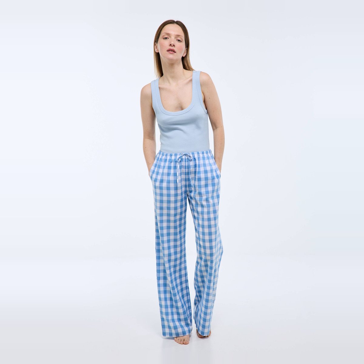 Pantalon rayé en popeline de coton BIO GOTS tender, MONOPRIX