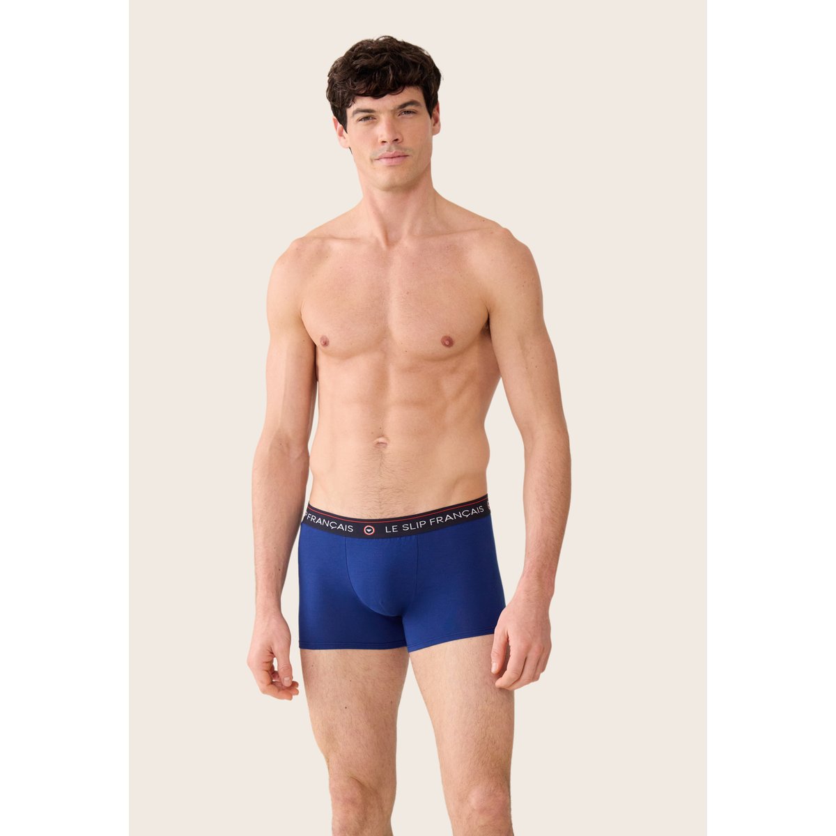 Lot de 5 boxers longs en coton Redoutable marinière marine indigo noir gris chiné, LE SLIP FRANCAIS
