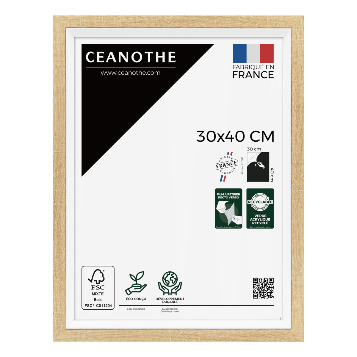 Cadre Photo En Résine Recyclée ACTUAL brut, CEANOTHE