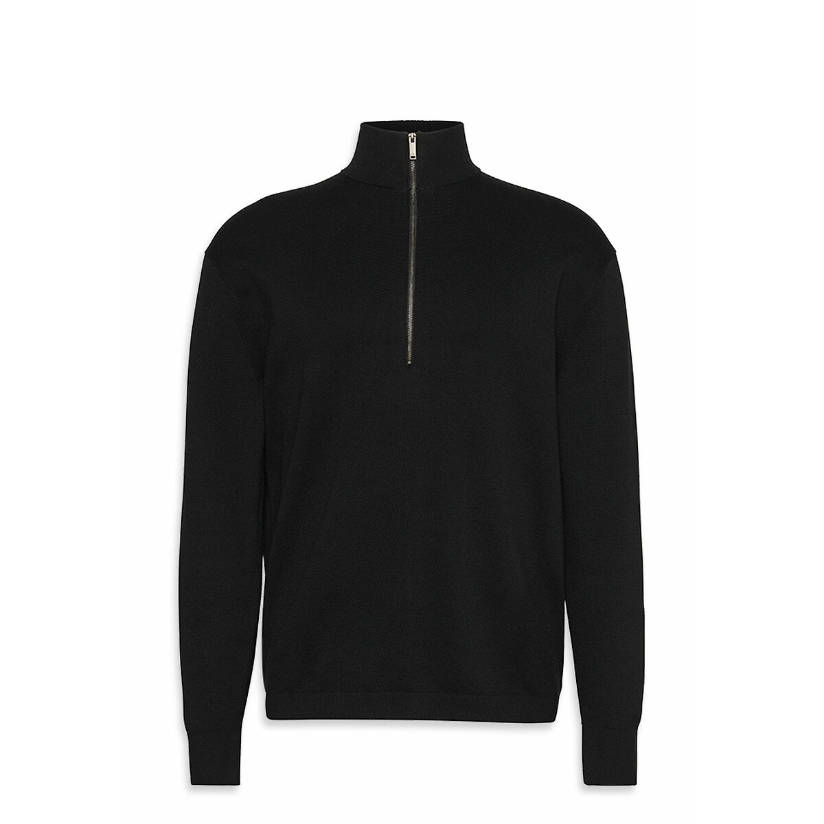 Pull collo alto con mezza zip nero , CALVIN KLEIN