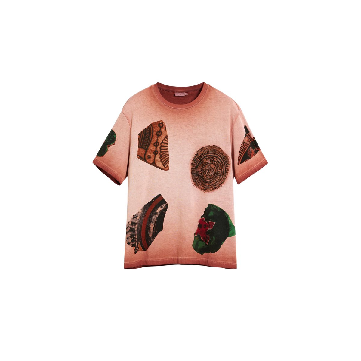 Tee-shirt manches courtes patchwork orange, DESIGUAL