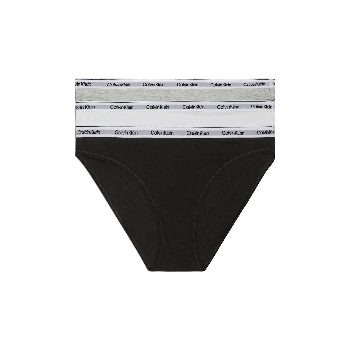 Pack of 3 Modern Logo Knickers in Cotton black/white/grey, CALVIN KLEIN UNDERWEAR