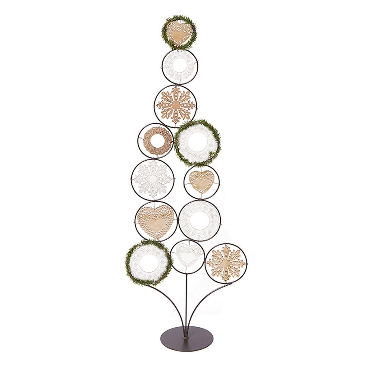 Arbre de noël décoratif en bois H90 beige, SIA DECO