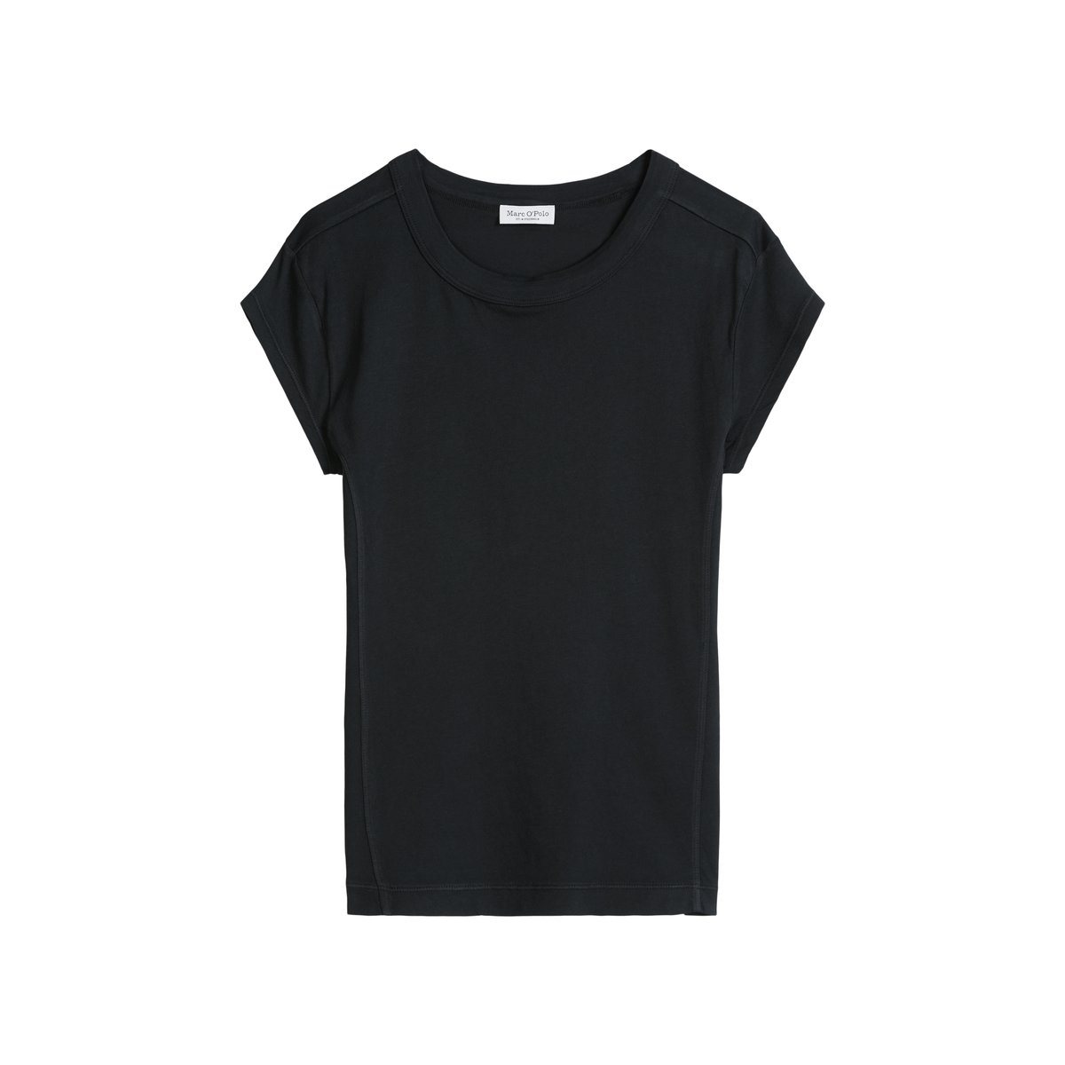 T-shirt slim en coton organique noir, MARC O'POLO