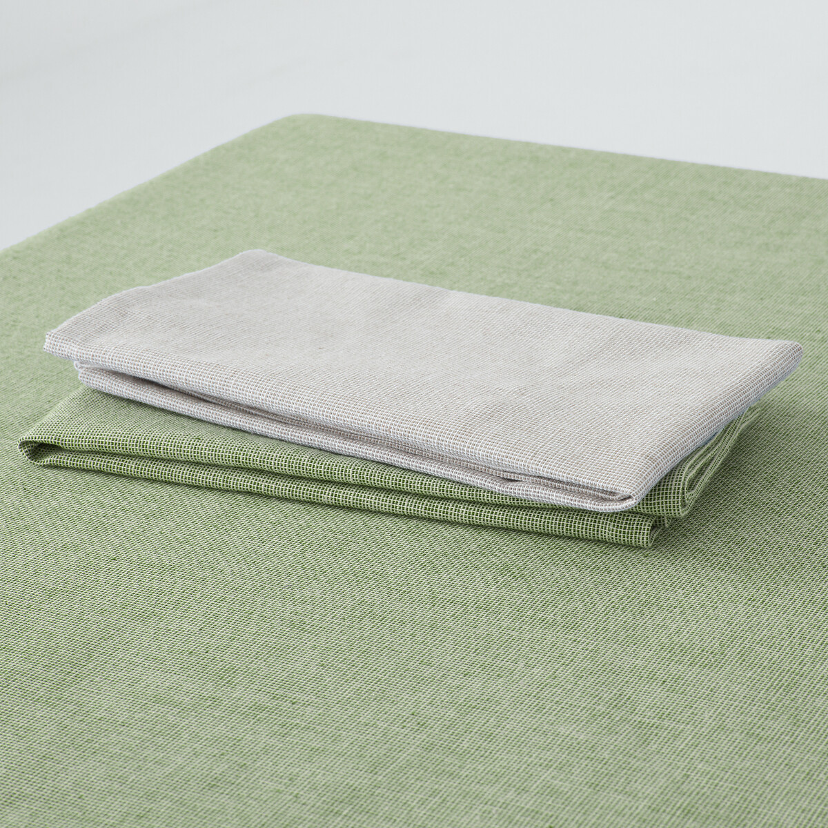 Nappe en coton tissé-teint, Navao vert chiné, LA REDOUTE INTERIEURS