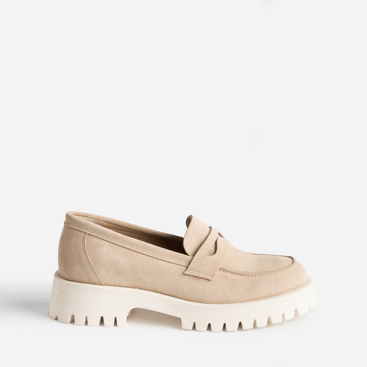 Mocassin en cuir JEMILANE beige, TEXTO