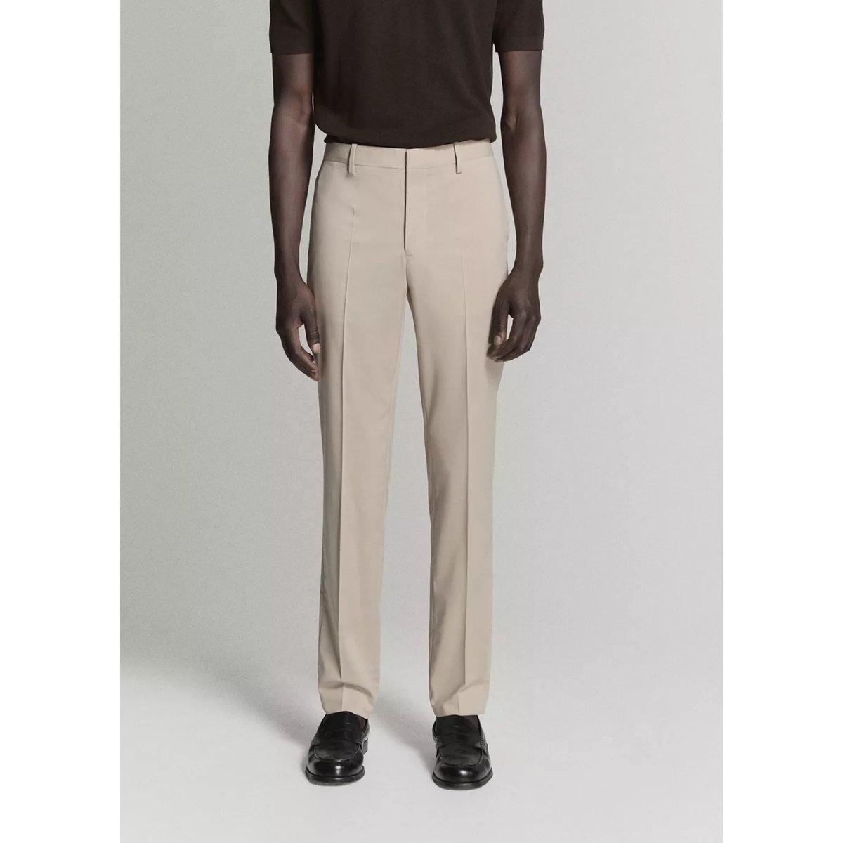 Pantalon costume Parí super slim-fit beige, MANGO MAN