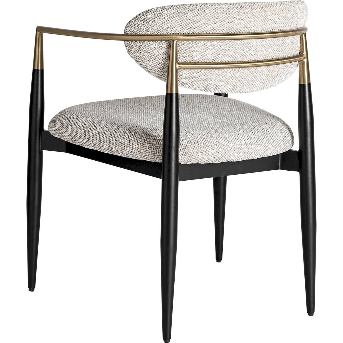 Lot de 2 chaises art déco avec accoudoirs beige chiné, noir et doré, RECOLLECTION
