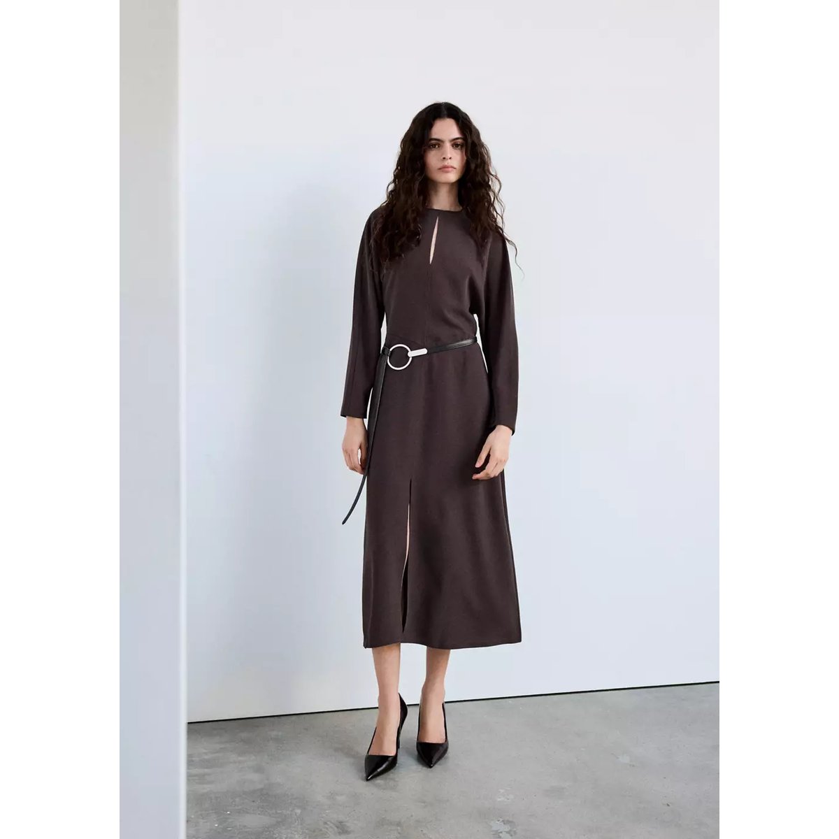 Robe tania chocolat, MANGO